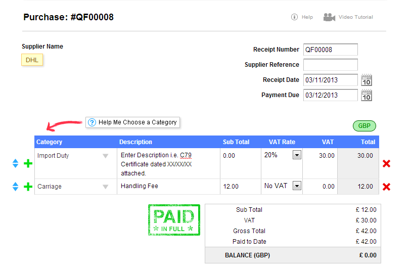 C79 Import VAT / Import Duty / Handling Fees Quick File